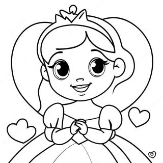 Adorable Disney Princess Valentines Coloring Page 2052-1756