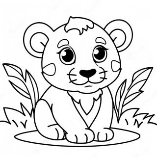 Playful Baby Lion Cub Coloring Page 20534-16686