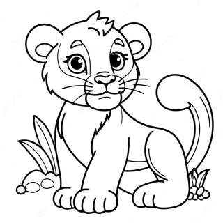 Playful Baby Lion Cub Coloring Page 20534-16687