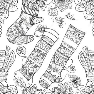 Colorful Sock Patterns Coloring Page 20563-16704