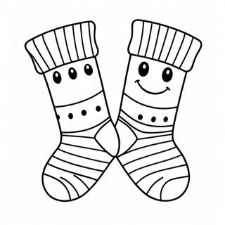 Striped Socks With Smiley Faces Coloring Page 20564-16705