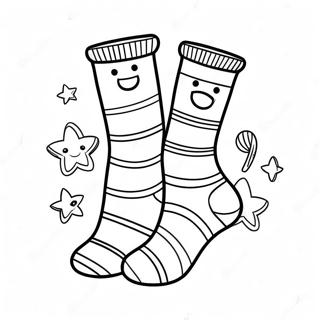 Striped Socks With Smiley Faces Coloring Page 20564-16706