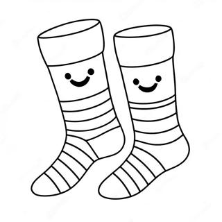 Striped Socks With Smiley Faces Coloring Page 20564-16707