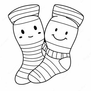 Striped Socks With Smiley Faces Coloring Page 20564-16708