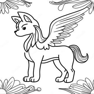 Wolf With Wings Coloring Pages