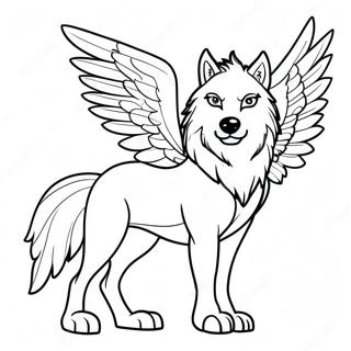 Wolf With Wings Coloring Page 20623-16754