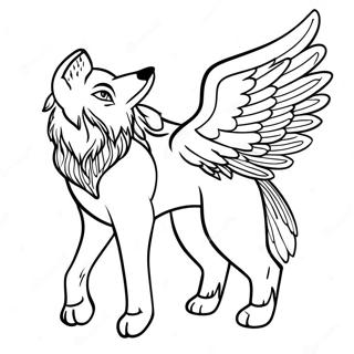 Wolf With Wings Coloring Page 20623-16755