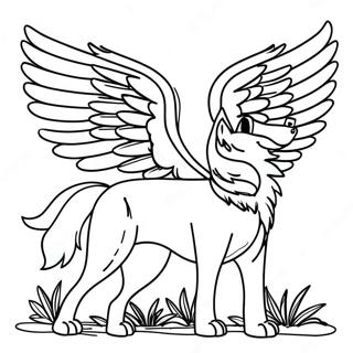 Wolf With Wings Coloring Page 20623-16756