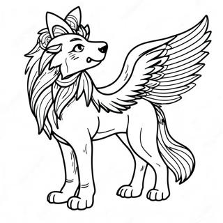 Wolf With Wings Coloring Pages