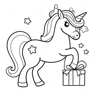 Birthday Unicorn Coloring Page 20633-16760