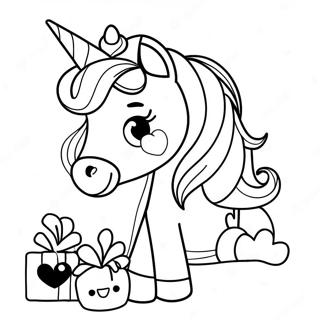 Sparkling Birthday Unicorn Coloring Page 20634-16764