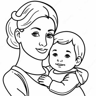 Caring Mom With Child Coloring Page 20714-16822