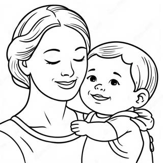 Caring Mom With Child Coloring Page 20714-16823