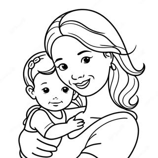 Caring Mom With Child Coloring Page 20714-16824