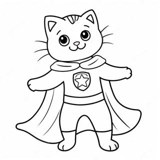 Super Kitty In A Superhero Cape Coloring Page 20734-16841