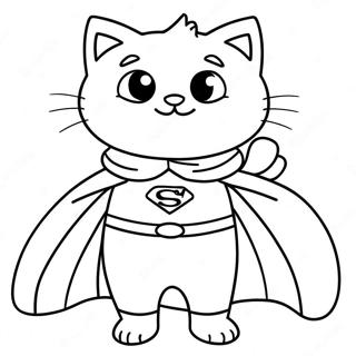 Super Kitty In A Superhero Cape Coloring Page 20734-16842