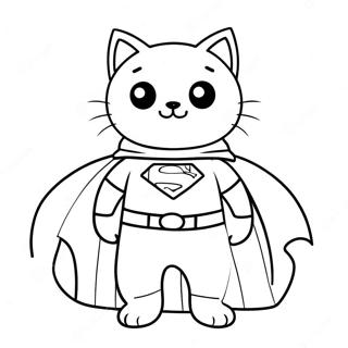 Super Kitty In A Superhero Cape Coloring Page 20734-16843