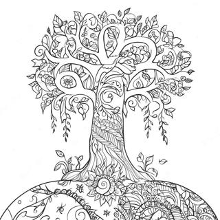 Whimsical Tree Of Life Coloring Page 20804-16893