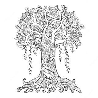 Whimsical Tree Of Life Coloring Page 20804-16894