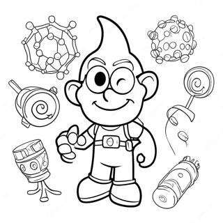 Jimmy Neutron With His Inventions Coloring Page 20814-16904