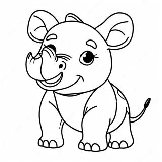 Cute Baby Rhino Coloring Page 20834-42967