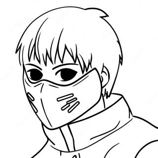 Kaneki Ken With Mask Coloring Page 20854-16935