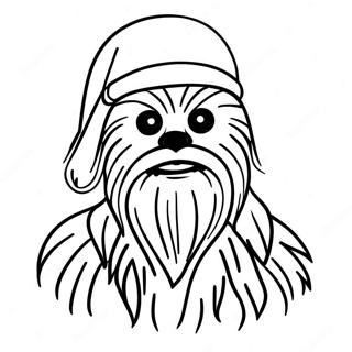 Chewbacca In A Santa Hat Coloring Page 20884-16954