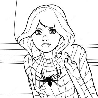 Gwen Stacy In Spider Man Costume Coloring Page 20904-16970