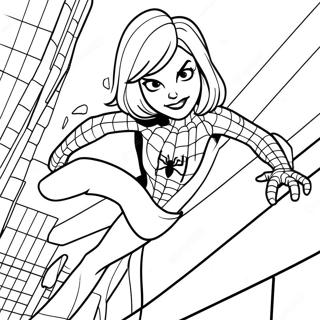 Gwen Stacy In Spider Man Costume Coloring Page 20904-16971