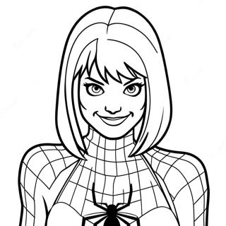 Gwen Stacy In Spider Man Costume Coloring Page 20904-16972