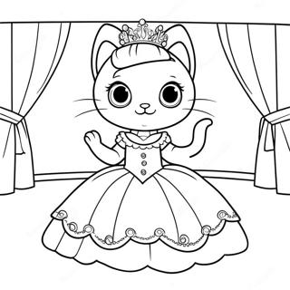 Princess Kitty Coloring Pages