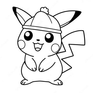 Pikachu In Santa Hat Coloring Page 20934-16998