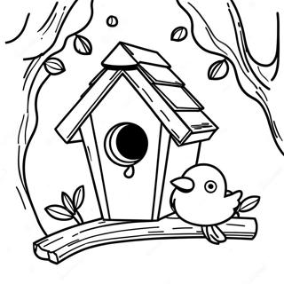 Bird House Coloring Pages