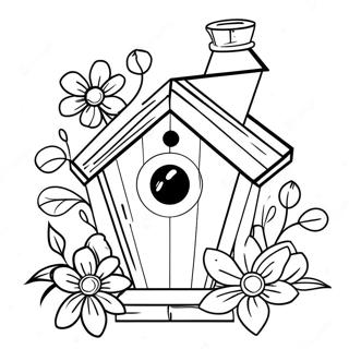 Bird House Coloring Pages