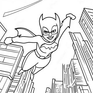 Batgirl Flying Through The City Coloring Page 20964-17018