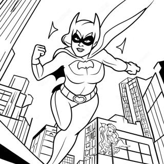 Batgirl Flying Through The City Coloring Page 20964-17019