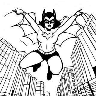 Batgirl Flying Through The City Coloring Page 20964-17020