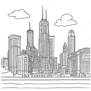 Colorful Chicago Architecture Coloring Page 20974-17027