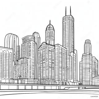 Colorful Chicago Architecture Coloring Page 20974-17028