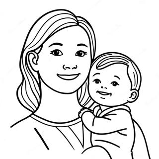 Cute Mom And Child Coloring Page 21014-17058