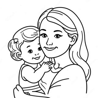 Cute Mom And Child Coloring Page 21014-17059