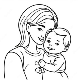 Cute Mom And Child Coloring Page 21014-17060