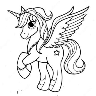 Sparkling Alicorn With Rainbow Mane Coloring Page 2102-1793