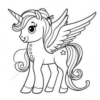 Sparkling Alicorn With Rainbow Mane Coloring Page 2102-1794