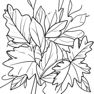 Colorful Autumn Leaves Coloring Page 21034-17075