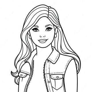 Retro 90s Barbie Fashionista Coloring Page 21043-17080