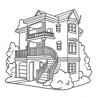 Classic 90s Barbie Dreamhouse Coloring Page 21044-17081