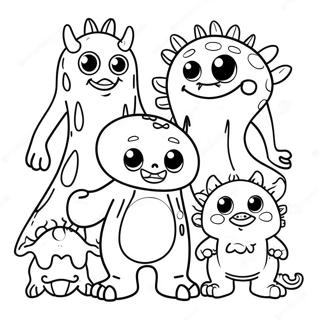 Cute Monster Family Coloring Page 21054-17089