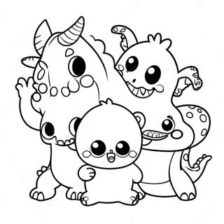 Cute Monster Family Coloring Page 21054-17090