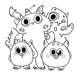 Cute Monster Family Coloring Page 21054-17092